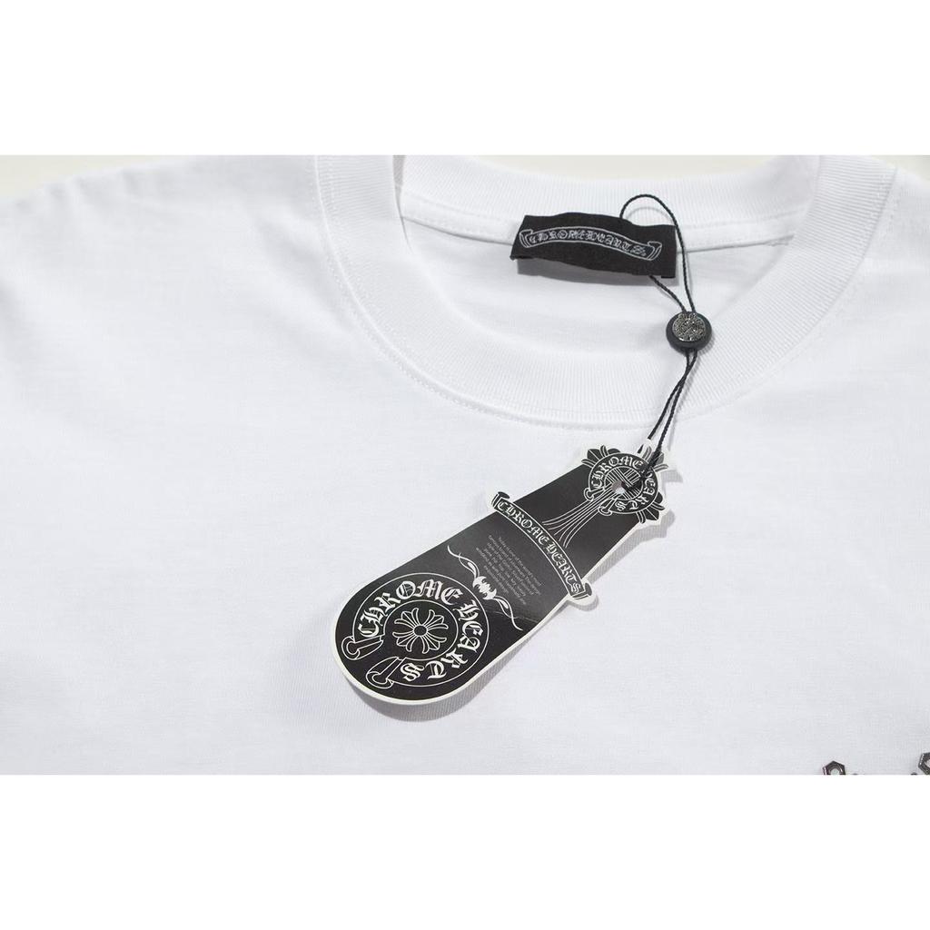W377 CHROME HEARTS 2025 Letní nové vysoce kvalitní bavlněné kulaté tričko volné velikosti pro muže a ženy, párové tričko