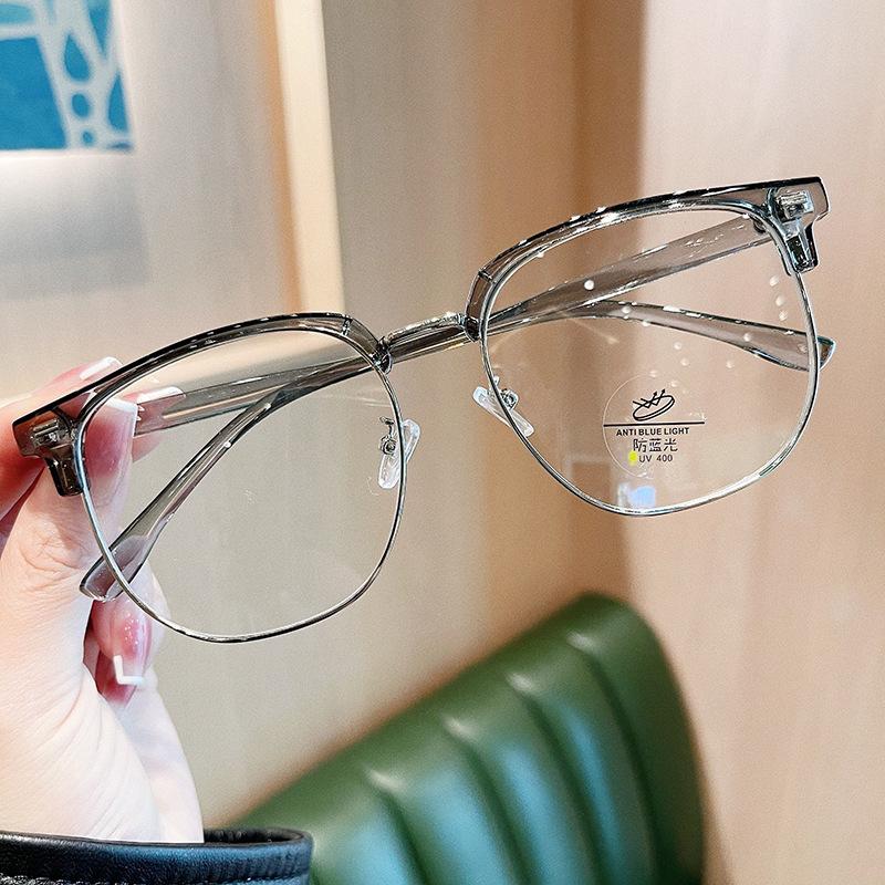 Semi-Rimless  Material Men'S Glasses Frame Square Shape Blue Light Blocking Frames For Women Glasses