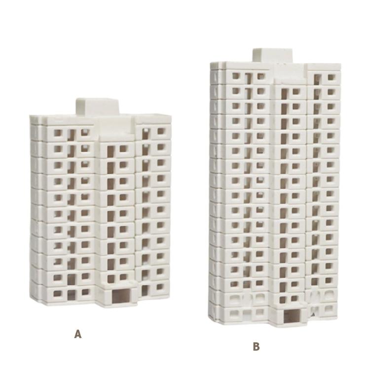 N Scale 1:500 Mansion Building Assembling Model Outland Model for DIY Sand Table Garden Microlandscape Ornament Decors