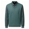 Men's Casual Loose Fit Faux Sweatshirt with Turn-Down Collar for Fall and Winter
