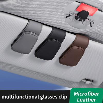 Brillenetui für Sonnenblende im Auto, Sonnenbrillenhalter, Kartenhalter, Tickethalter, Ständer, Stiftetui, Brillenetui, multifunktionale Aufbewahrung, Autozubehör