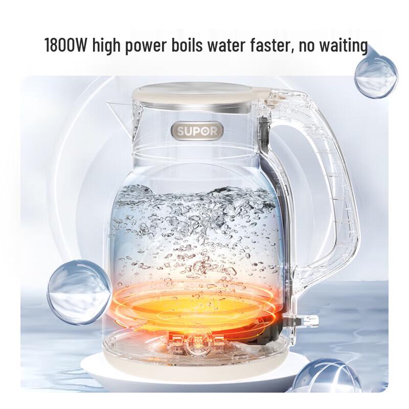 SUPOR 2L 316L Stainless Steel Electric Kettle CN plug (adapter included)