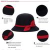 Women's Retro Wool Felt Hat with Leaf Bow