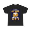 Men's and Women's T-shirts Drinkin Beer With My Cat Funny