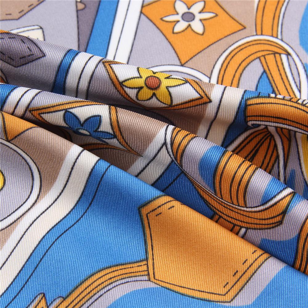 Silk Scarf Women Animals Print Stoles Square Scarves Wraps Large Bandana NecKerchief Lady Hijabs Female Silk Foulards 130CM