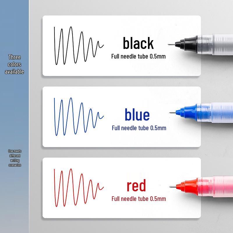 MG2001 Quick-Dry Black Rollerball Pen for Students, Large Capacity, Water-Based, Ideal for Exams