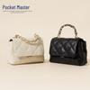 Dou Xiaozhu Napa Leather Diamond Quilted Handbag