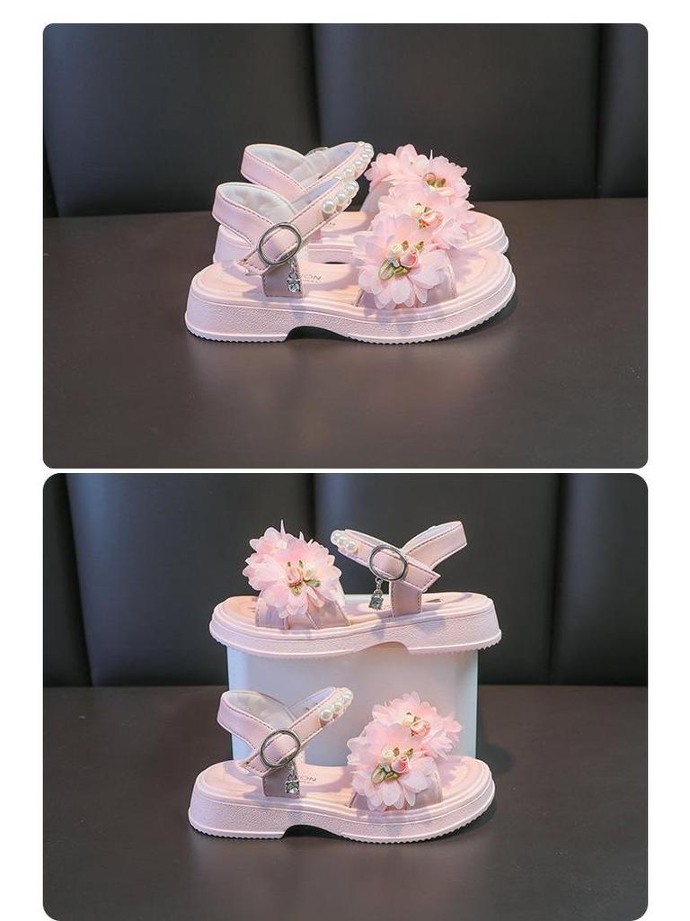 2023 Summer Soft Sole Girls' Fashion Sandals - Princess Style for Middle and Big Kids