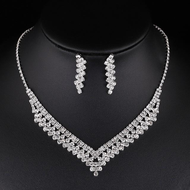 

Серебряный жемчуг горный хрусталь комплект ожерелье серьги браслет горный хрусталь дамы универсальный