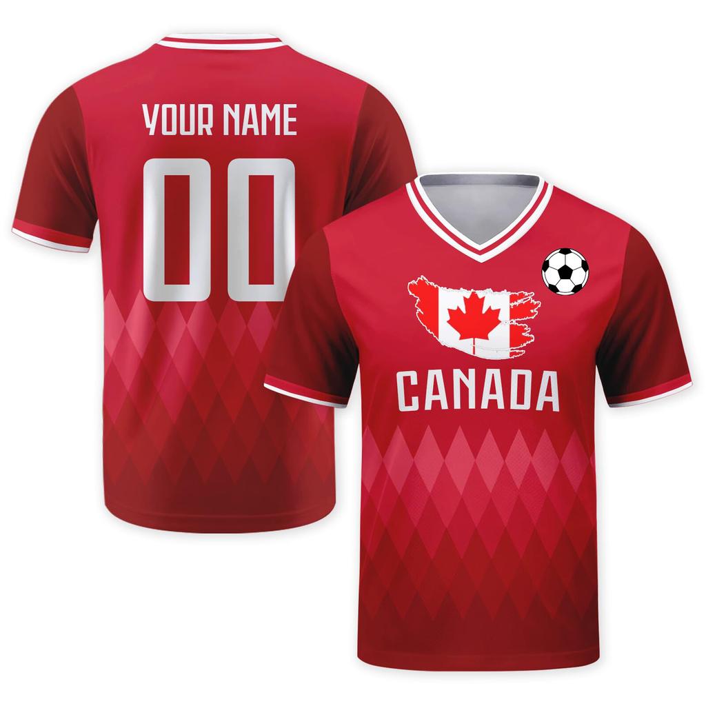 Customizable DIY Soccer Jersey Shirt with V Neck Short Sleeves Breathable Material Czech Print for Sports Teams