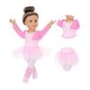 18Inch Ballet Dance Practice Clothes For Girl Doll Elastic Stretchy Fabric Easy Wear Dance Costume Princess Tutu Outfit