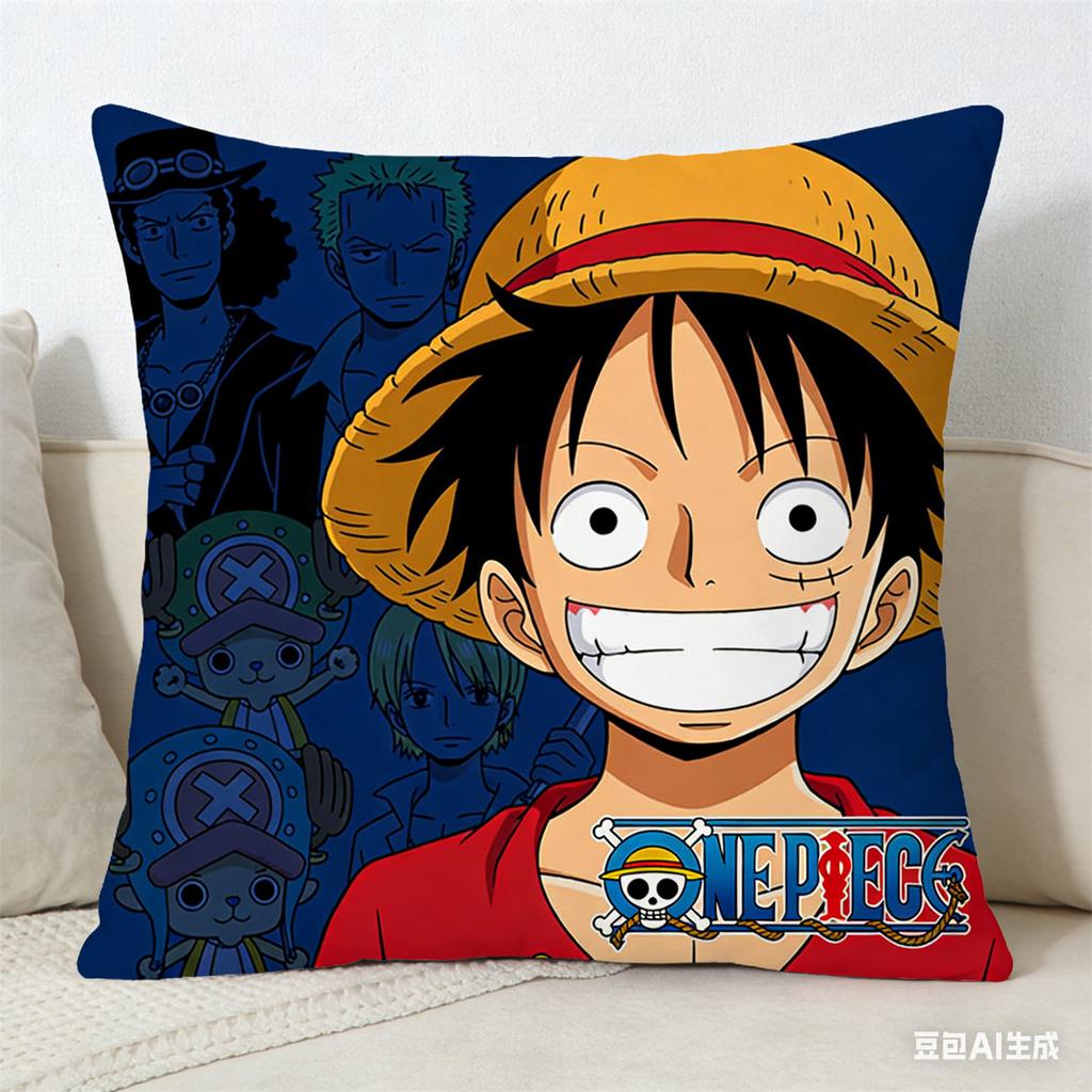One Piece Pillow Cover Anime Fan Favorite Character Print Decorative Pillowcase for Bedroom Living Room and Anime Enthusiasts