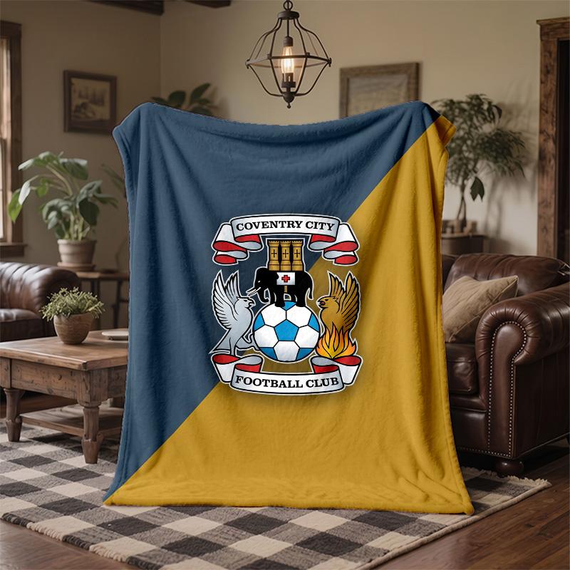 Coperta in Flanella con Stampa Coventry City Calcio Morbida Calda Coperta da Divano Letto per Casa Ufficio Camera da Letto