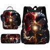 Anime J-JujutsuS K-KaisenS Child School Backpack with Lunch Bags ,Pencil Bags ,School Bags for Boys Girls Best Gift