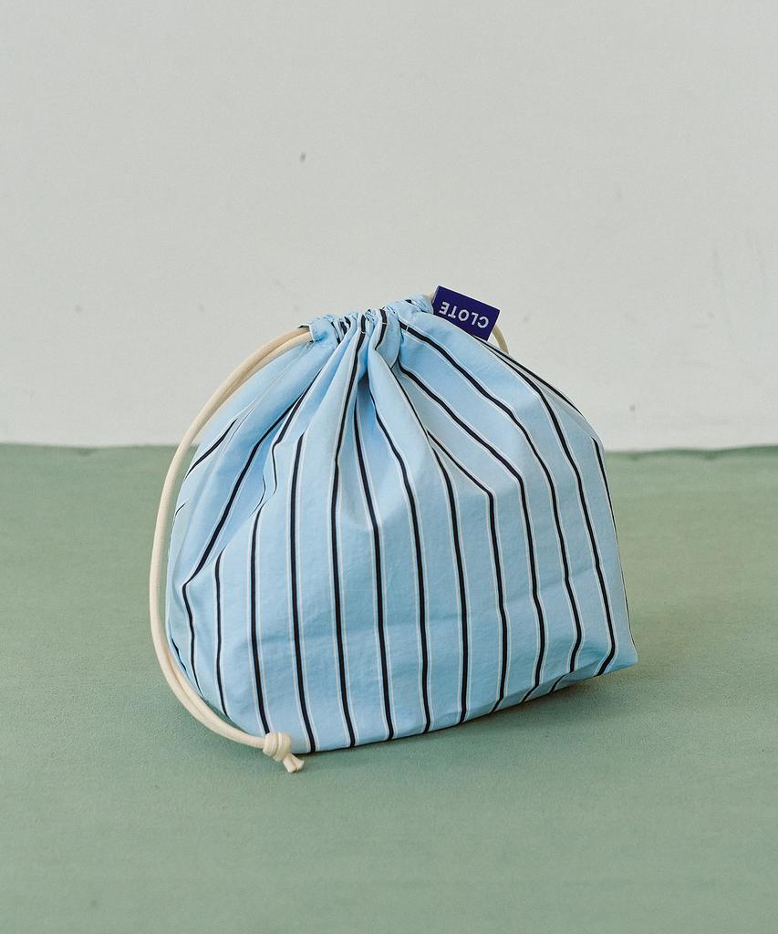 Clote String Pouch - Striped Blue