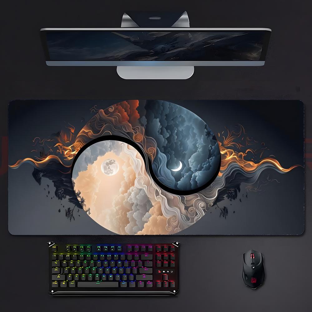 Tai Chi Ink Art Classic Unique Art Mouse Pad Mousepad Large Gaming Lockedge Thickened Pc Table Desk Mat