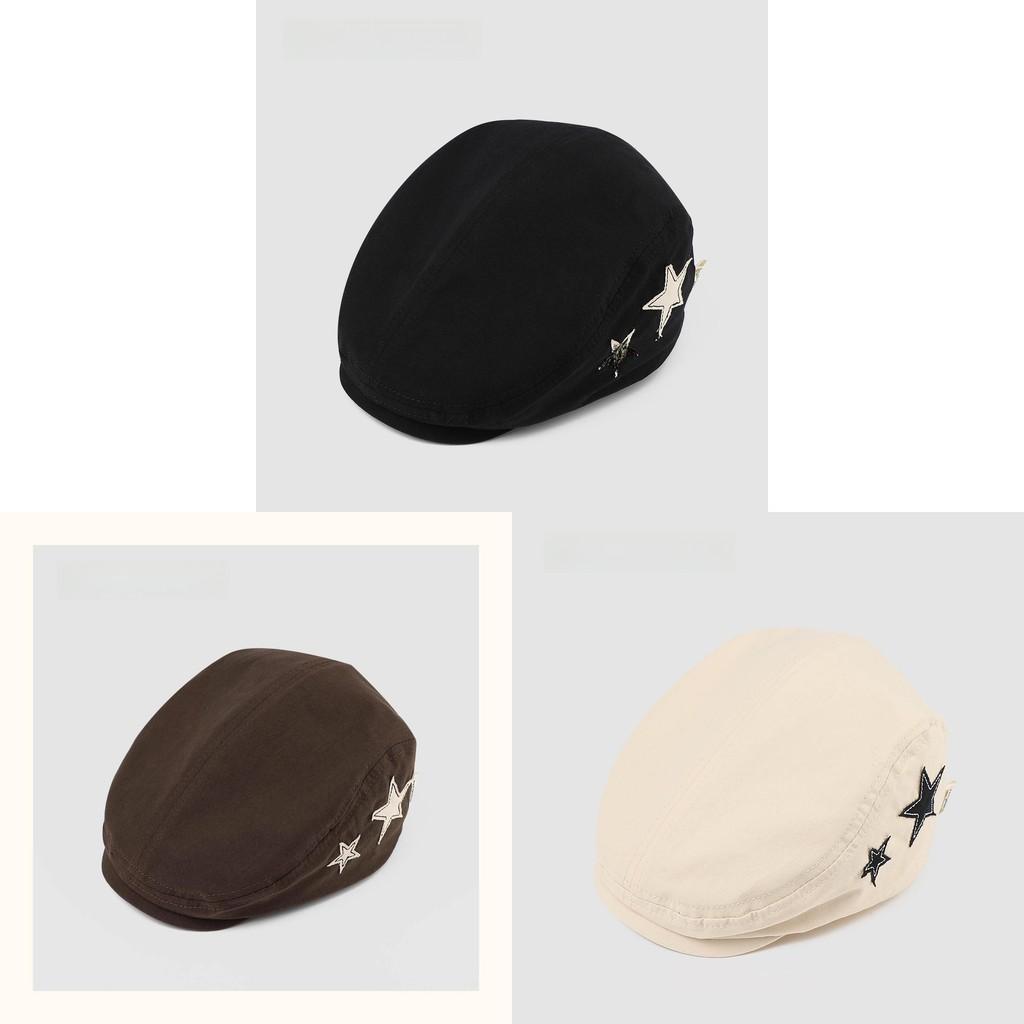 Childrens Beret Hat With Star Patch Adjustable Sun Protection For Toddler Boys Girls