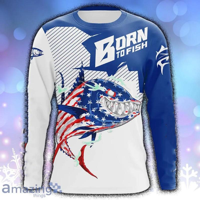 T-shirt a maniche lunghe da uomo T-shirt lunga stampata in 3d per uomo Street O Neck Pullover T-shirt oversize Abbigliamento uomo Moda Pesce