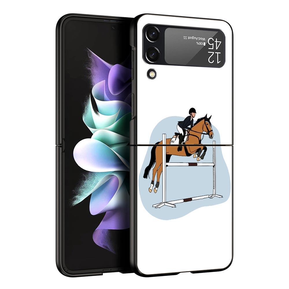 Galloping Horse Girl Drawing Case for Samsung Z Flip 3 4 5 Folding Mobile Shell For Samsung Z Flip3 Flip4 Flip5 PC Hard Cover