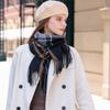 Korean Plaid Imitation Cashmere Tassel Scarf Exquisite Winter Warm and Versatile Shawl Dual Purpose Student Couple Scarf