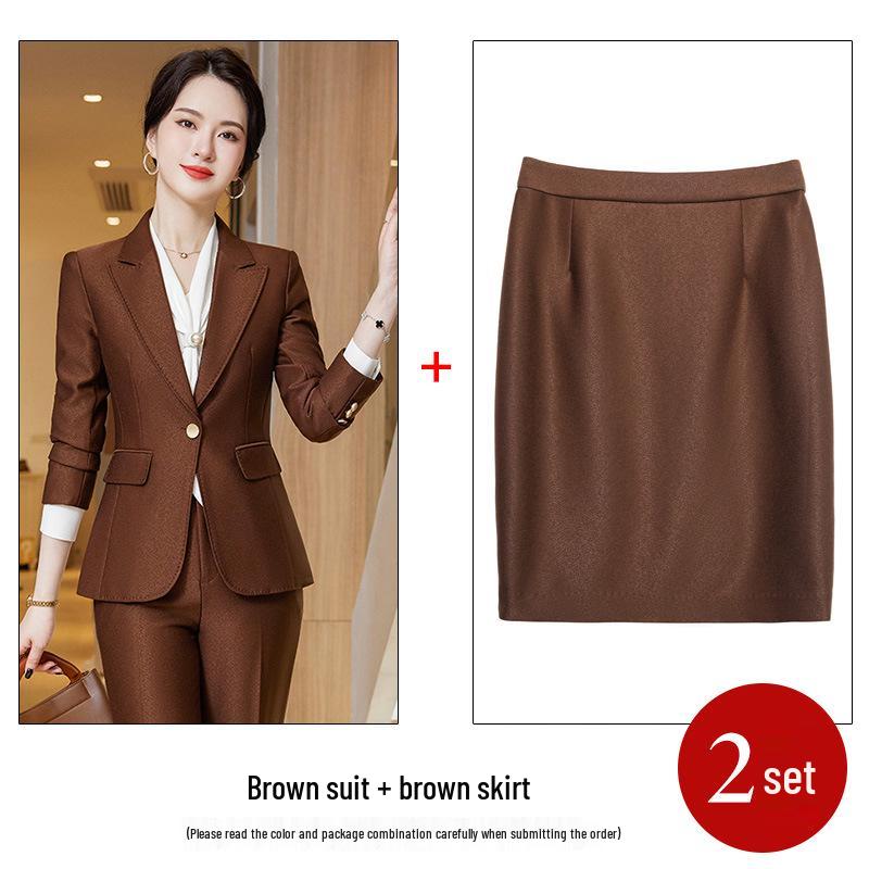 Conjunto de Traje Rojo para Mujer - Otoño/Invierno 2023 Estilo Profesional