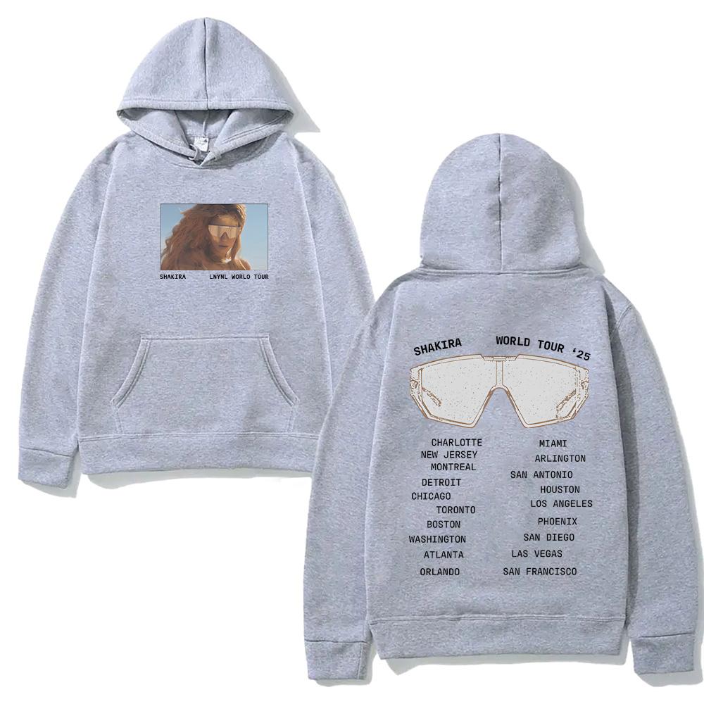 LMYNL World Tour Sunglasses HOODIE Shakira Singer's Style Harajuku Moletom with Hooded Fleece Comfortable Hoody