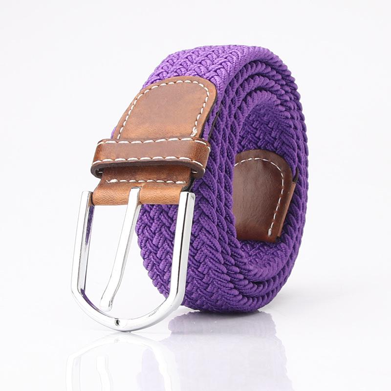 Elastic woven women's canvas belt, casual pin buckle women's belt, men's elastic belt