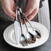304 Stainless Steel Western Tableware Set: Thick Knife, Fork, Spoon, Dessert Spoon for High-End Restaurants and Luxury Hotels.