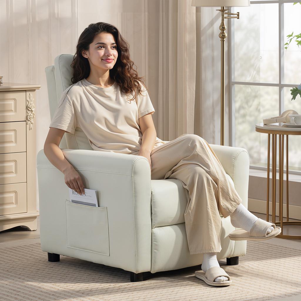 Recliner Chair TV Chair with Reclining Chair, Pocket Springs for Living Room