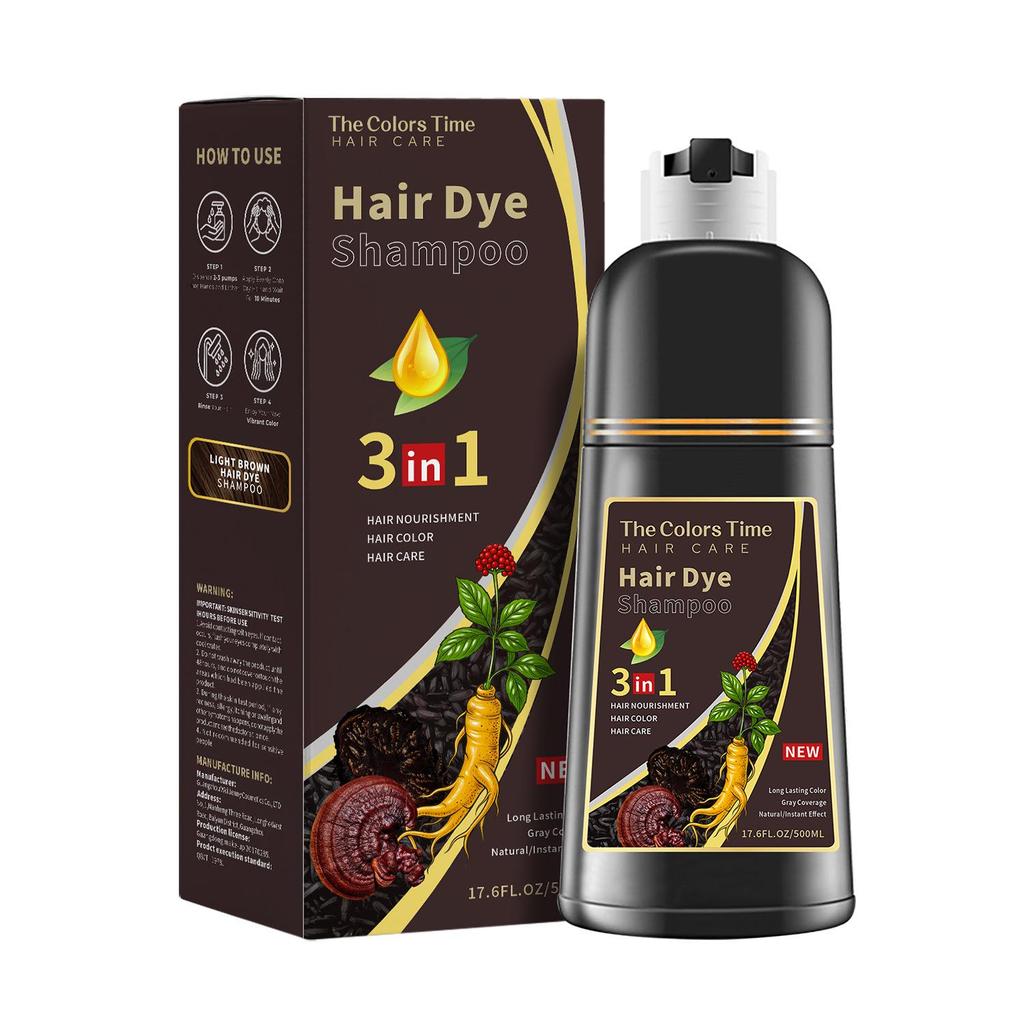 3-in-1 Plant-Based Bubble Hair Dye Cream with English Packaging