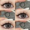 Eyeshare 1 Pair Miki Brown Contact Lenses Colored Lens Soft Contacts With Case Yearly Makeup