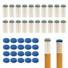 Pool Cue Tips Billiard Cue Tips 20 Sets Secure Fit Abrasion Proof 12mm Replacement Tips for Snooker Players Gray and Blue Plastic  