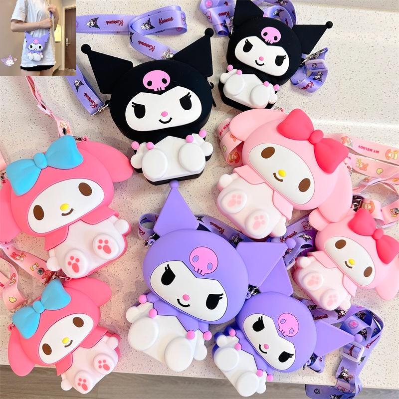 Q Uncle Autentica Borsa a Tracolla in Silicone 3D Jelly Kuromi Sanrio Piccola Dimensioni Carina e Adorabile Viola