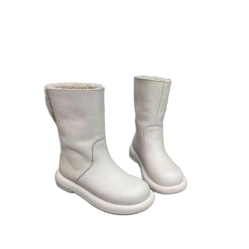 Autumn and winter new retro non-slip warm snow boots women's thick-soled heightened velvet versatile two-wear cotton boots