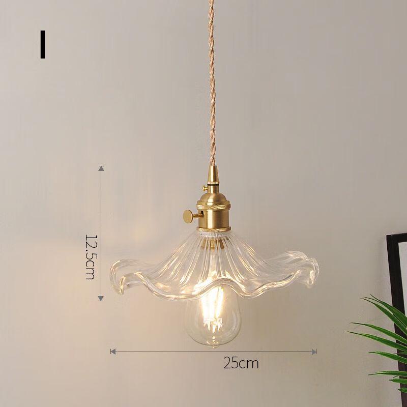 UOSU Vintage Glass Crystal Pendant Light