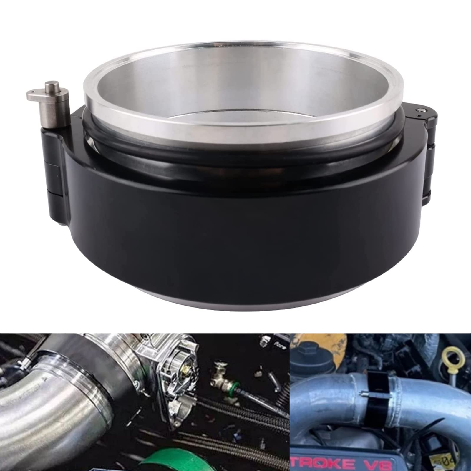 

BAGARAATAN Aluminum Quick Release 5 for Intake Intercooler Pipe Throttle Union Sleeve V-Band Clamp, inch/127mm, Clamps, (Black)