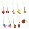 Colorful Phone Lanyard Wrist Strap Fruit Theme Phone Chain DIY Handmade Keychain Backpack Phone Camera Jewelry Accessory