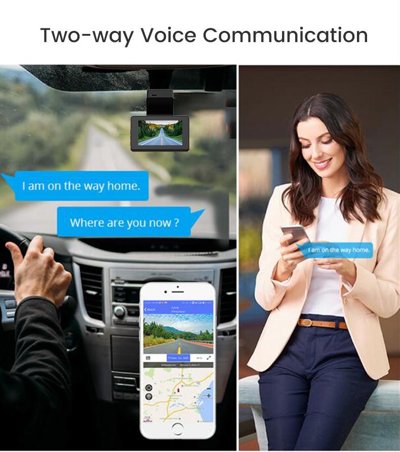 Skywonder A3 Professional Dashcam Video Recorder Dual Lens Parking Monitoring Built-in GPS WiFi Hotspot Two-Way Voice Intercom