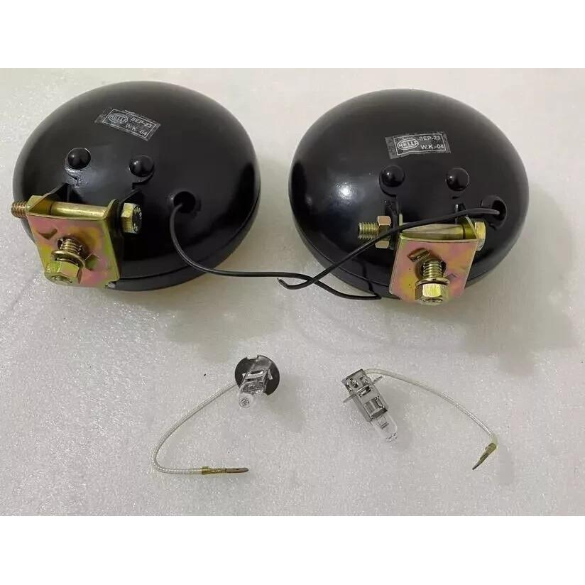 Pair Hella Yellow Fog Lamp With Cover With Bulb H3 Halogen Bulb Universal K585