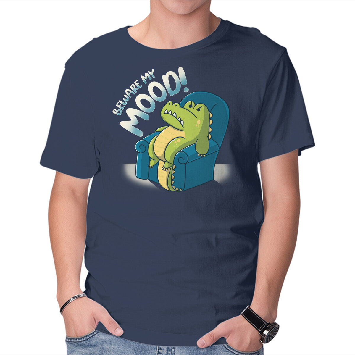 Unisex Crew Neck T-Shirt Beware My Mood Graphic Short Sleeve Casual Tee XXL