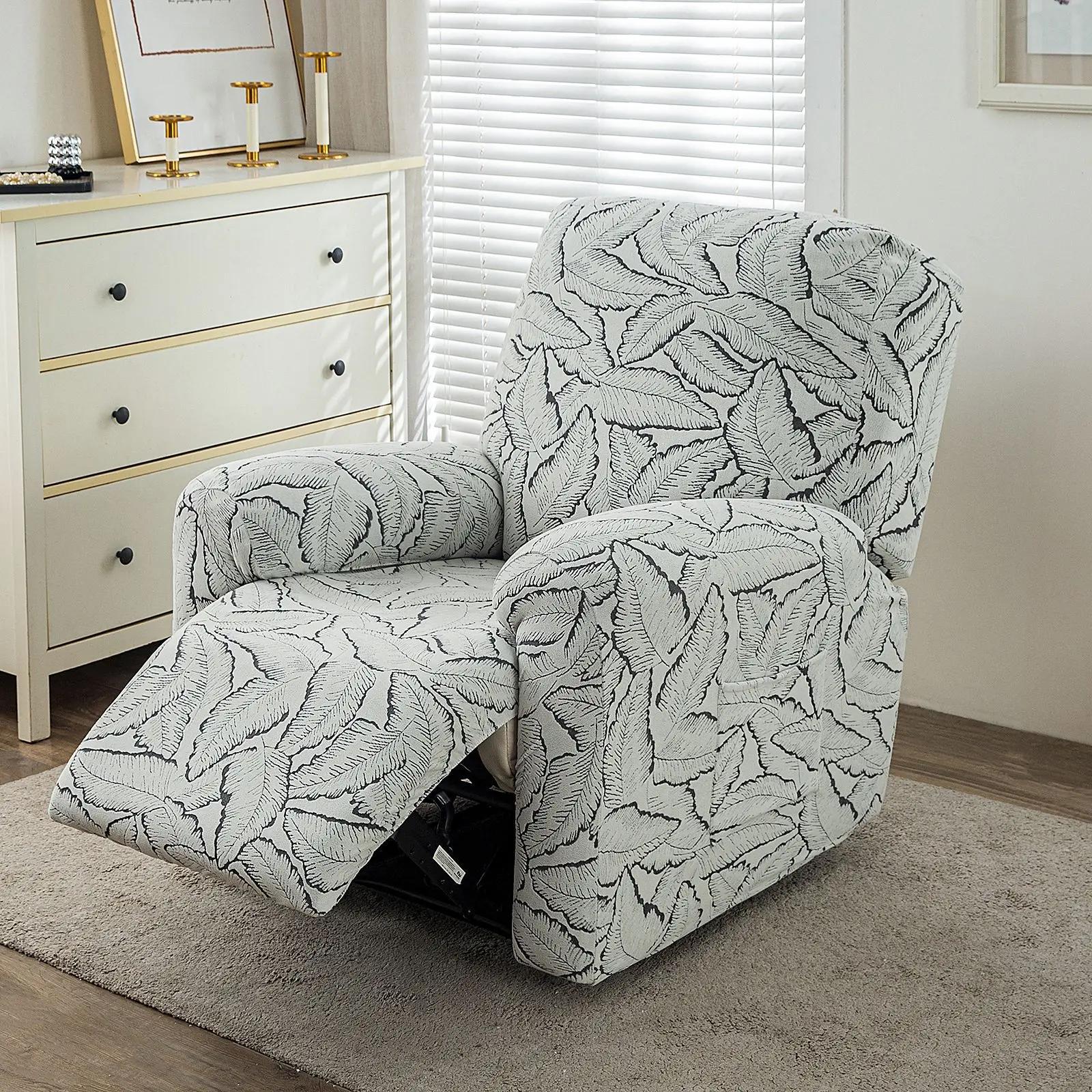 

Чехол для кресла-реклайнера, эластичный жаккардовый чехол для кресла, дивана, накладка для защиты реклайнера для гостиной с карманом серый