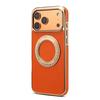 Business Leather Rotating Holder Electroplated Case For iPhone 17 ProMax 16 15 14 13 Pro Stronger Magnetic Shock Proof Cover