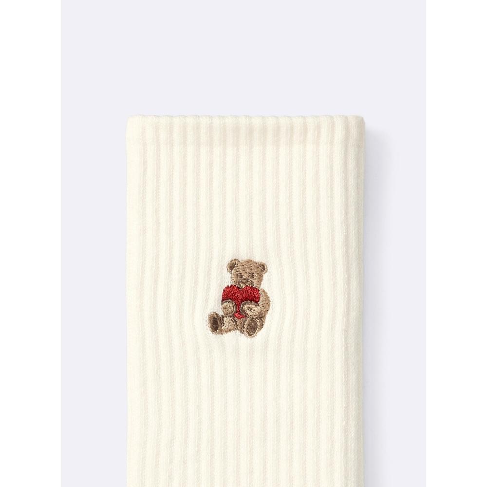 Gu By Uniqlo Kids Socks 2p  Embroidery Pattern 