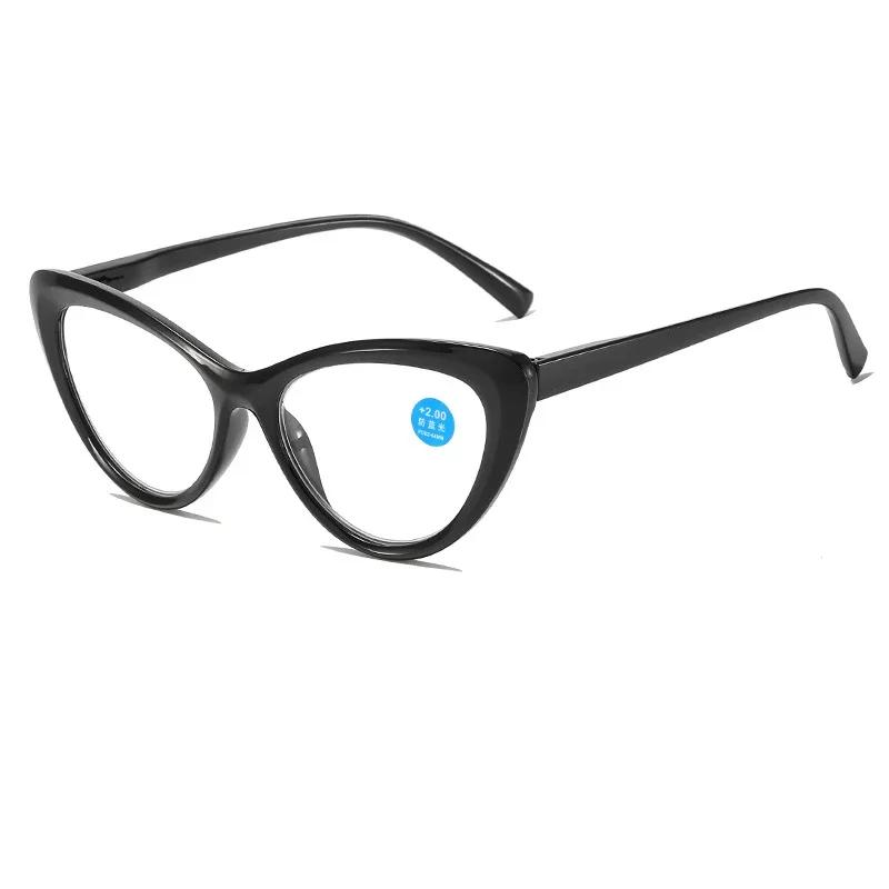 

Ultra Light Unisex Glasses Trendy High Definition Elderly Reading Glasses Cat Eye Printed Anti Blue Light Presbyopia Glasses 4.0 чорний