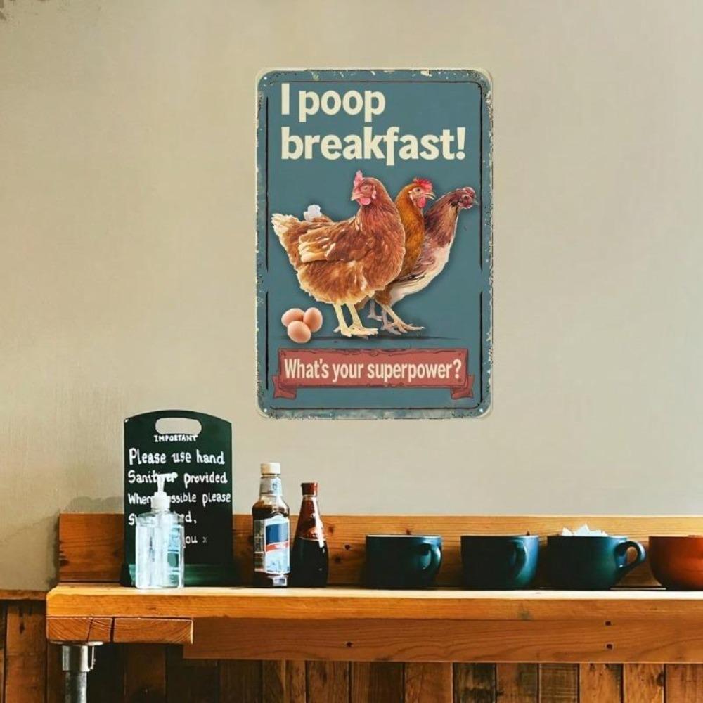 Vintage Chicken Metal Wall Art Farmhouse Kitchen Decor