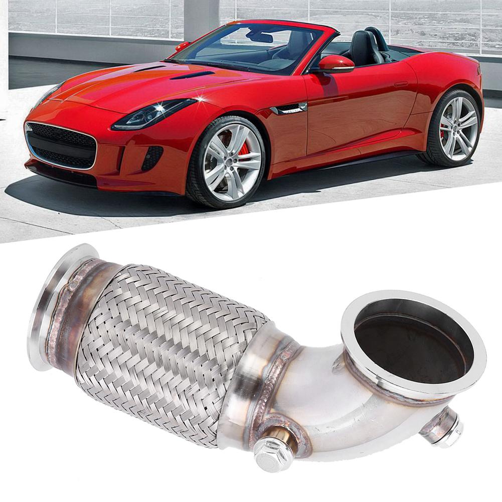 3in Ocelový V-band na V-band Downpipe Nízký 90 stupňů s vlnovcem O2 hrdla záslepka