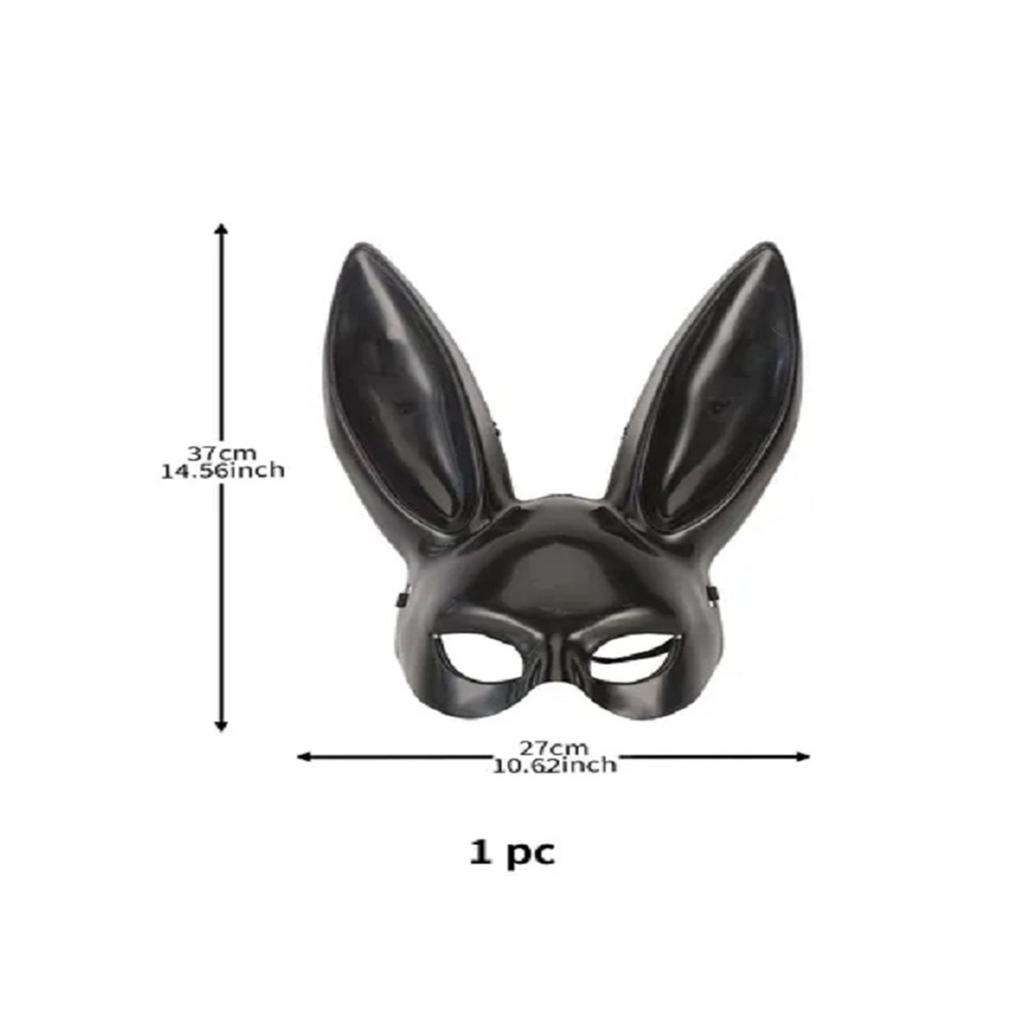 Black White Rabbit Mask Halloween Party Decoration Party Long Ears Rabbit Bunny Mask Costume Cosplay