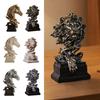 Jijijing Lion Bust Statue, King of Beasts Figurine, Resin Animal Head Sculpture for Home Office Living Room Decor
