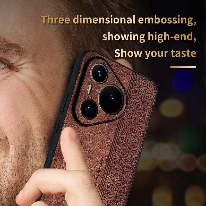 AZNS For Huawei Pura 70 Case PU Leather+TPU Scratch Resistant Back Cover
