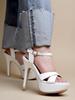 Shoetopia Women's High Heel Sandals Open Toe Stiletto Heels with Ankle Strap, Patent Party Dress Shoes Casual, Ethnic, Party & Wedding